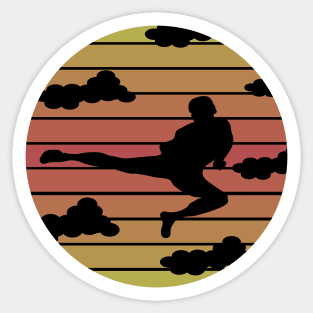 Vintage Martial Arts Flying Kick Sticker